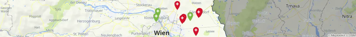 Kartenansicht für Apotheken-Notdienste in der Nähe von Strasshof an der Nordbahn (Gänserndorf, Niederösterreich)